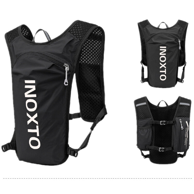 Zaino da corsa impermeabile INOXTO 5L gilet da idratazione ultraleggero borsa da mountain bike in pelle borsa da palestra traspirante borsa da 1,5 litri