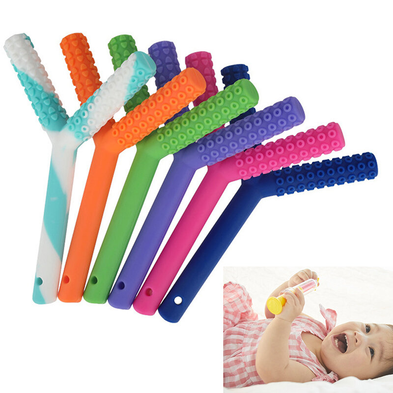 Kids Chewing Tube Y-Shape Chewy Teether Baby Oral Motor Chew Tools Tuxtured Autism Sensory Therapy Toys Speech Therapy Tool