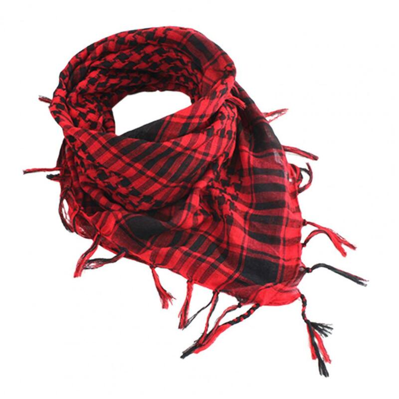 Женский и мужской хлопковый шарф унисекс, легкий клетчатый шарф из пашмины с кисточками, Арабская пустыня