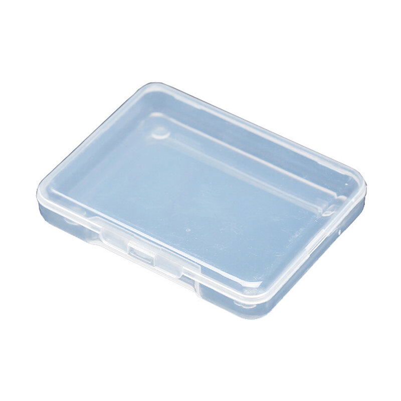 Scatola di contenitori di stoccaggio di perline di plastica trasparente con coperchio incernierato per perline e altro, Mini scatola vuota rettangolare 6.8x 5.2x 1.1cm