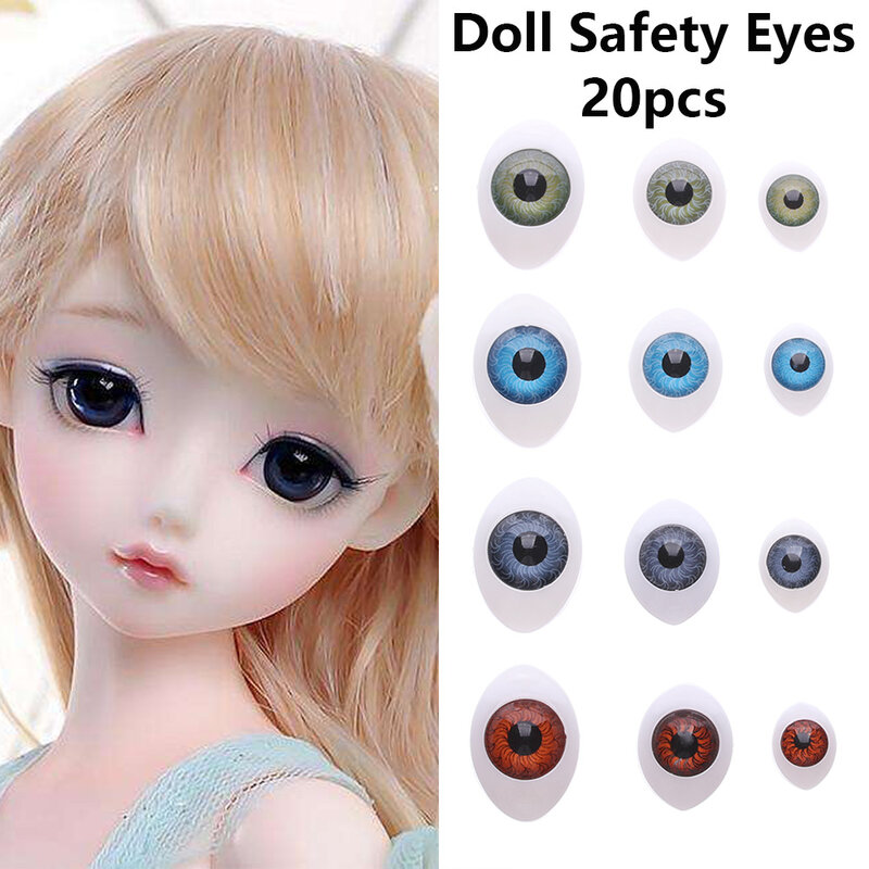 20 pz 4 dimensioni Mix colore plastica bambola occhi di sicurezza per divertente giocattolo animale burattino fare dinosauro bulbo oculare fai da te accessori regalo