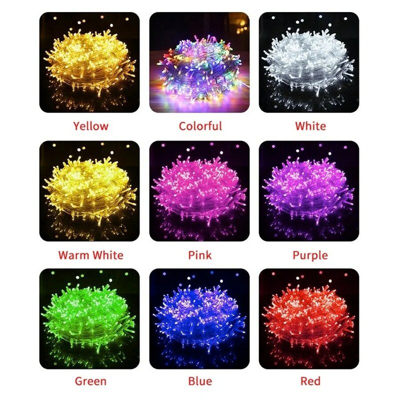 220V holiday light string warm white colorful red yellow used for Christmas party decoration hotel decoration waterproof