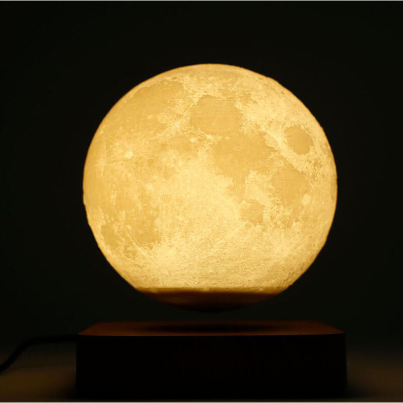Veilleuse en forme de lune magnétique pour décoration de chambre à coucher, lampe de chevet flottante, cadeau de nouvel an
