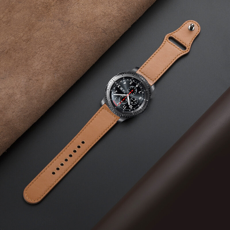 Reloj huawei gt 2 Correa para Samsung galaxy reloj 46mm 42mm engranaje S3 frontier activo 2 bandas 22mm/20mm pulsera de cuero genuino