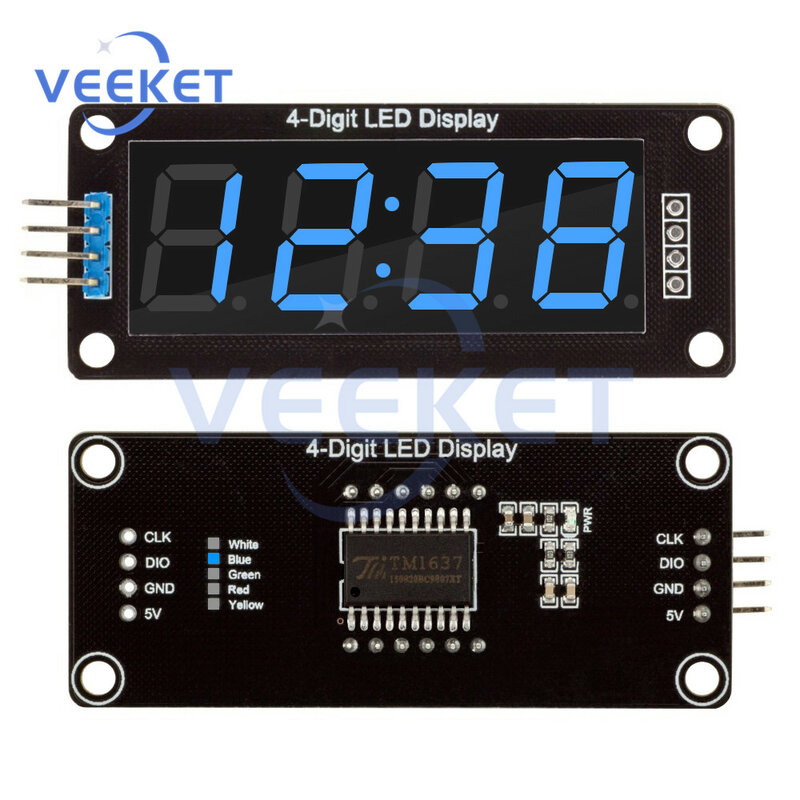 Módulo de pantalla LED TM1637 para Arduino, tubo de reloj Digital de 0,56 pulgadas, 4 dígitos, 7 segmentos, TM1637