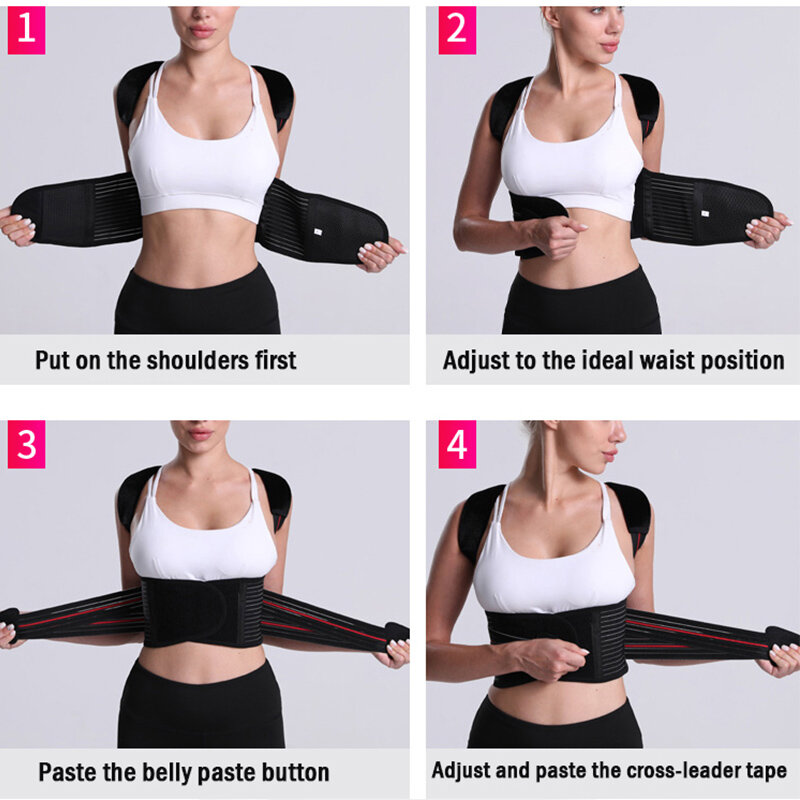 Corrector de postura ajustable, soporte de espalda, hombros, espalda, corrección de postura, columna vertebral, cinta fijadora Postural