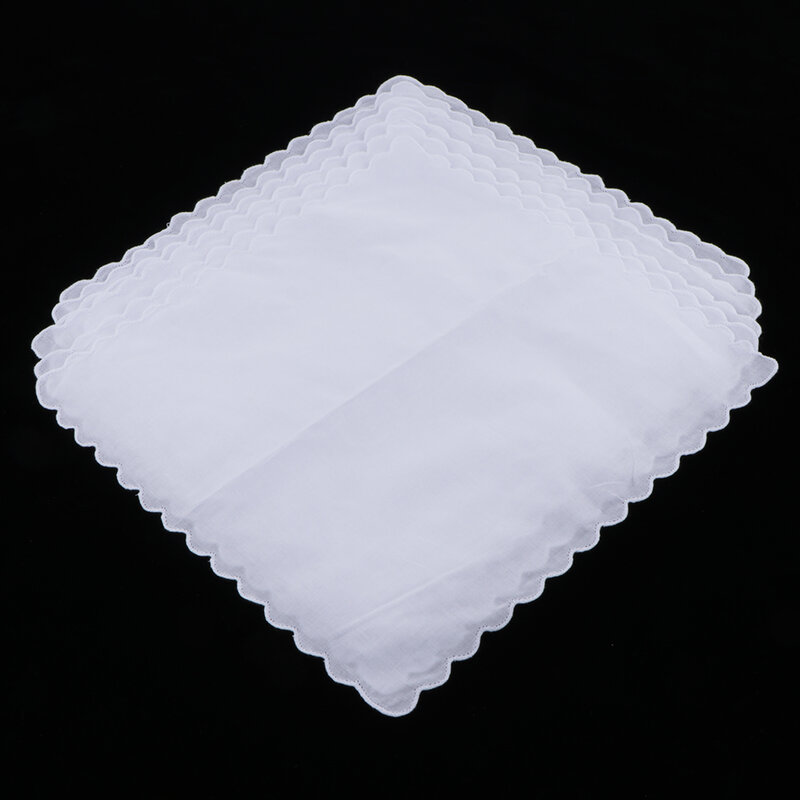 Pañuelos de algodón en blanco para fiesta nupcial, pañuelo para manualidades, 6 unidades