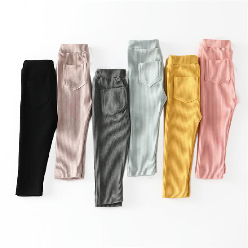 Leggings per neonate pantaloni grandi in cotone PP primavera autunno pantaloni per ragazze per bambini pantaloni lunghi solidi di moda pantaloni per bambini 1-6 anni
