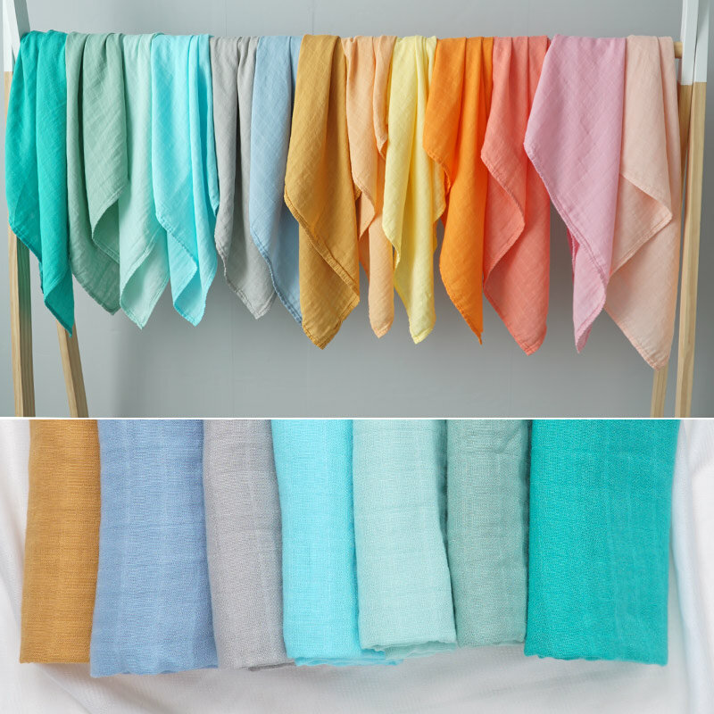 Mantas de algodón de bambú para bebé recién nacido, supersuaves, multiusos, muselina, gasa, toalla, urdimbre para bebé, 60x60