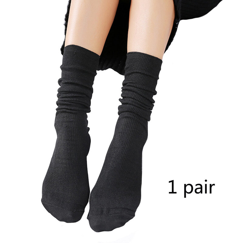 Vertical Sen Department Socks Retro Loose Basic Pile Thin Section