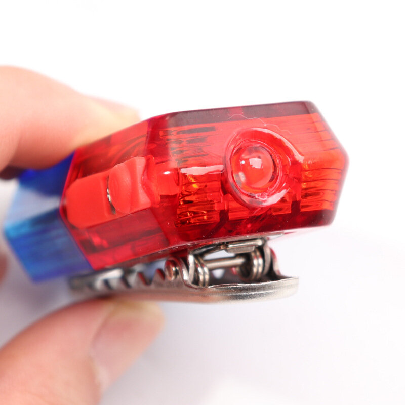 Lampu Peringatan Kedip Multifungsi LED Merah dan Biru Tahan Air Lampu Bahu Keselamatan Lalu Lintas Baterai Bawaan Kontrol Manual