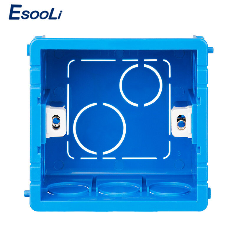 EsooLi caja de montaje ajustable, casete interno de 3 colores, 86mm x 83mm x 50mm para Interruptor táctil tipo 86 y caja trasera de cableado de enchufe