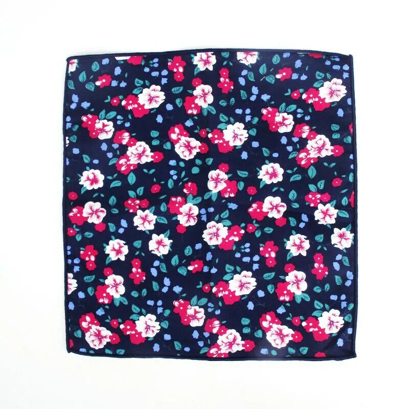 Klassieke Vintage Bloemen Katoen Pocket Plein Rood Bule Paisley Print Zakdoek Voor Mannen Vrouw Borst Costome Hanky 24 Cm * 24 Cm