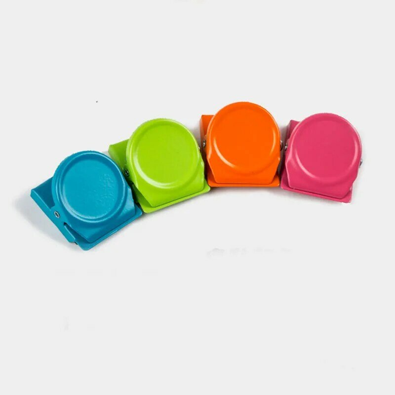 4 sztuk/zestaw kolory metalowe klipsy magnetyczne do domu kuchnia biuro szkoła Studio lodówka tablica ścienna haczyk z magnesem klipy