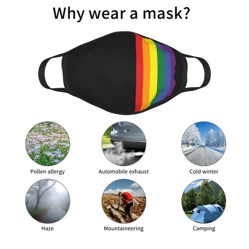 Masker Wajah Rainbow Pride LGBT Dapat Digunakan Kembali Masker Anti Kabut Tahan Debu Masker Pelindung Mulut Respirator