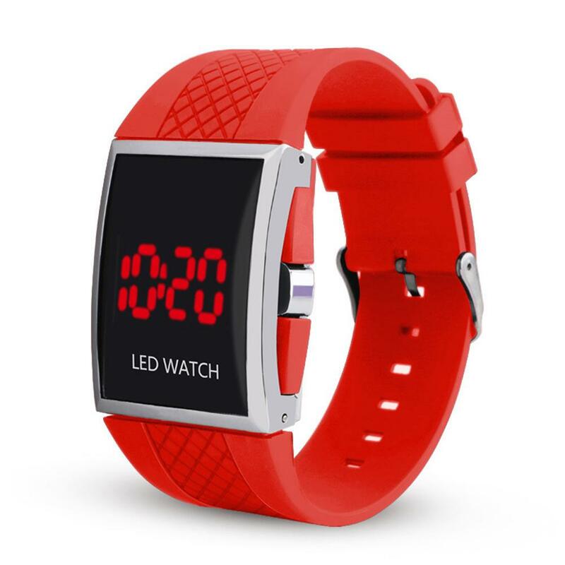 Mode Unisex Uhr Männer Frauen leuchtende Datums anzeige Rechteck Zifferblatt einstellbare Digitaluhr Multifunktion suhr наручные часы