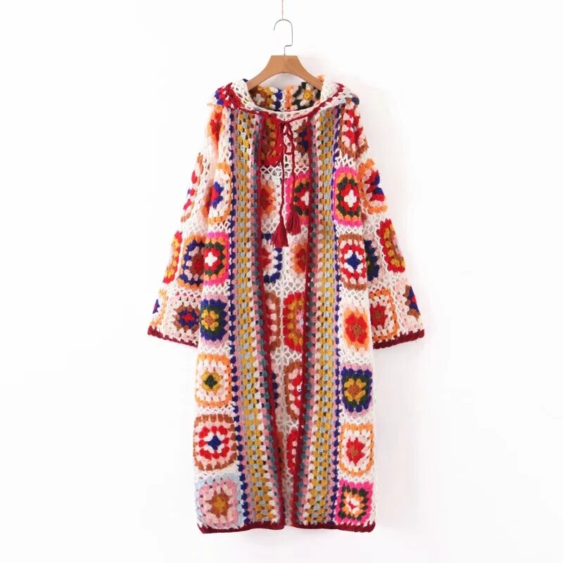 Murcho 2019 inverno tricô mulheres cardiagns indie folk mão de malha com capuz longa jaqueta mulheres cardiagns vinatge oversize tops