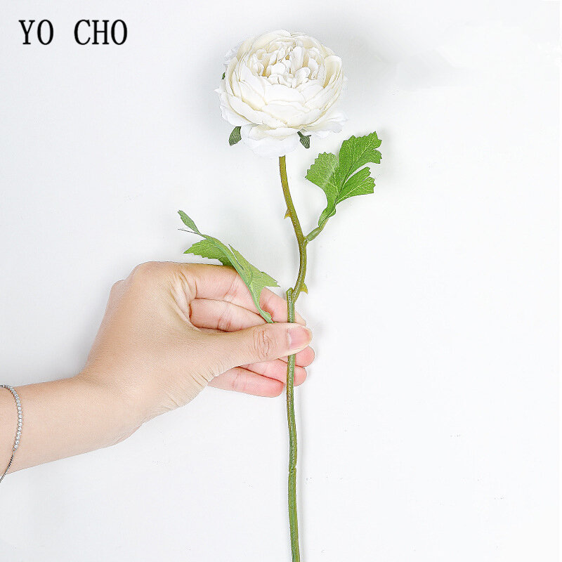 Yo Cho Buket Bunga Mawar Sutra Buatan Pink Lotus Rumah Pernikahan Decor DIY Pengantin Buket Bunga Pesta Prom Simulasi Bunga