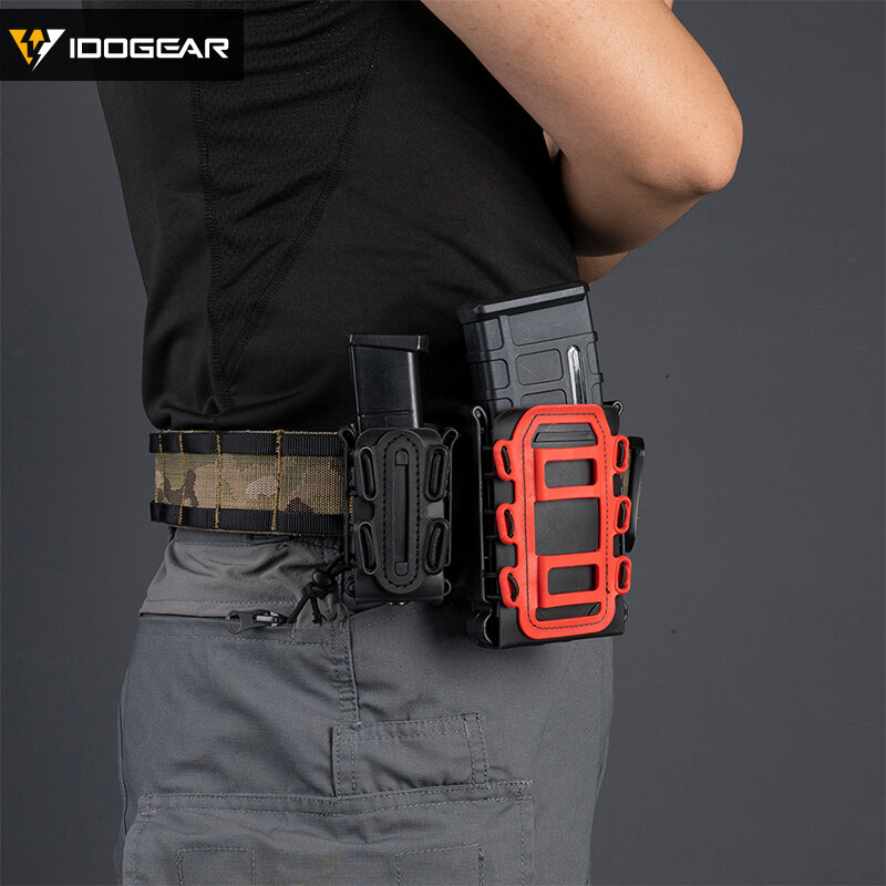 IDOGEAR-bolsas para revistas Fastmag, bolsa molle de plástico con Clip para cinturón, 9mm, softshell, código G, portador de pistola Mag