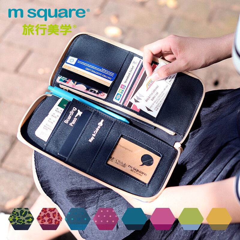 M Square - Brand New Passport Wallet Card Holder Purse Homens Mulheres Travel Accessories Organizer