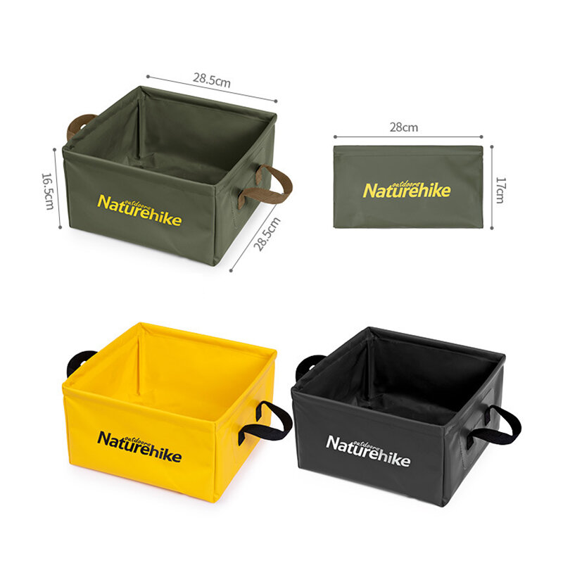 Outdoor Foldable Square Bucket 13L Portable Bucket Household Travel Multifunctional Storage Bucket for Car Camping