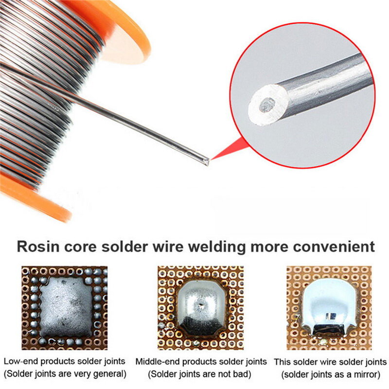 Solda Fio Tin Roll, Clean Rosin Welding Core, solda Wire, Reel Tube, Flux, 0,5 milímetros, 0,6 milímetros, 0,8 milímetros, 1,0 milímetros, 50g, FLUX 2,0%, 45FT, CF-10