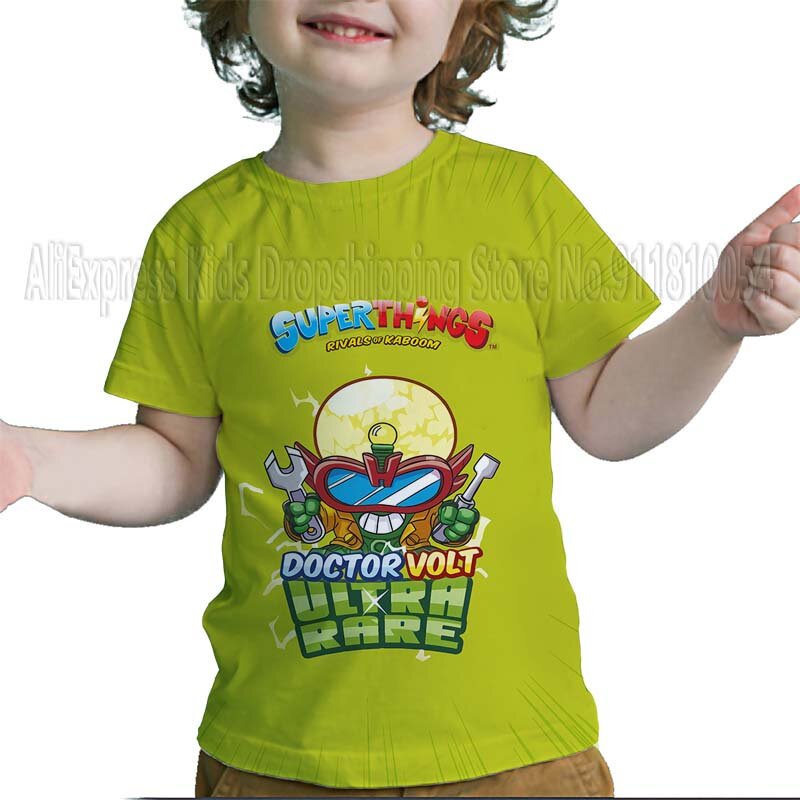 Letnie dzieci Super Zings seria 7 T-shirt dzieci Superthings 3D t-shirty chłopcy dziewczęta nastolatki Cartoon koszulka Anime maluch Tees