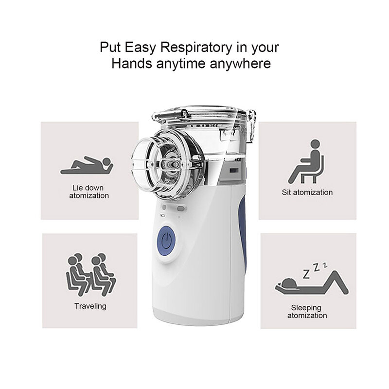 Mini nebulizador ultrasónico niños y adultos, inhalador silencioso portátil, nebulizador de inhalación, atomizador recargable para el cuidado de la salud