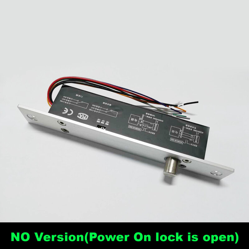 Cerradura eléctrica magnética con temporizador, cerradura de puerta de muesca con 5 cables, CC de 12V, NC/sin salida, a prueba de fallos
