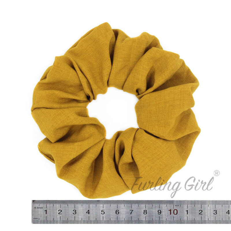 Furling Girl-coleteros elásticos para el cabello para mujer, 1 unidad, tela de algodón y lino, colores sólidos, soporte para moño