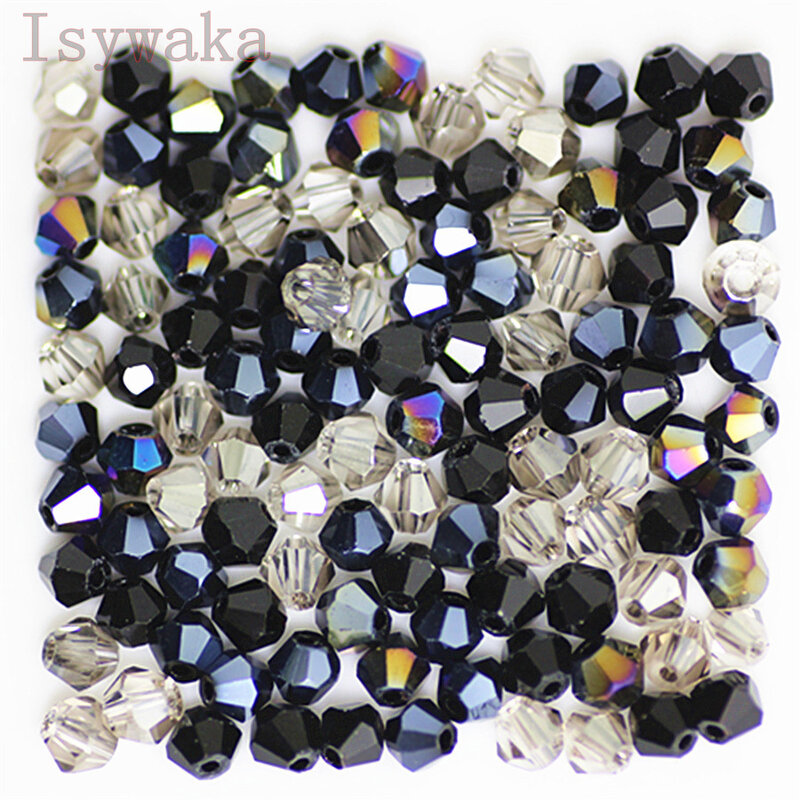 Isywaka U Choice 100pcs 4mm bicono Austria perline di cristallo fascino perline di vetro branello distanziatore allentato per creazione di gioielli fai da te