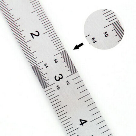 Aço inoxidável régua reta 6 Polegada régua dupla face ferramenta de medição escola material escritório alta qualidade 15cm