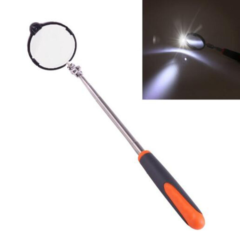 1pcs 760mm Adjustable Repair Vehicle Chassis Telescopic Inspection Mirror with LED Light 82mm