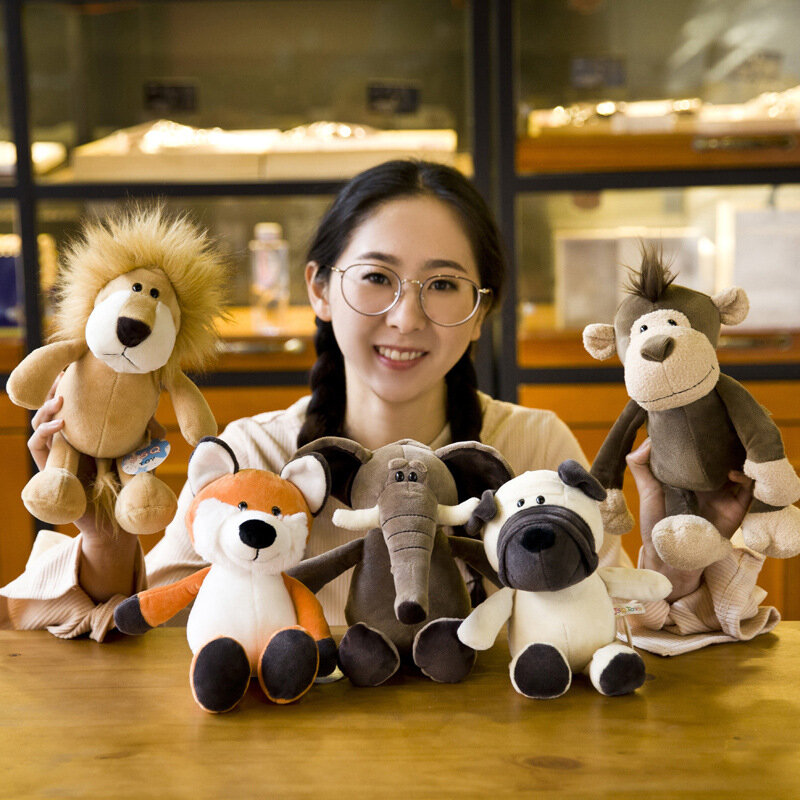 25Cm Boneka Seperti Hidup Singa Harimau Gajah Monyet Macan Tutul Jerapah Rakun Boneka Simulasi Hewan Hutan Mainan Mewah untuk Hadiah Anak-anak