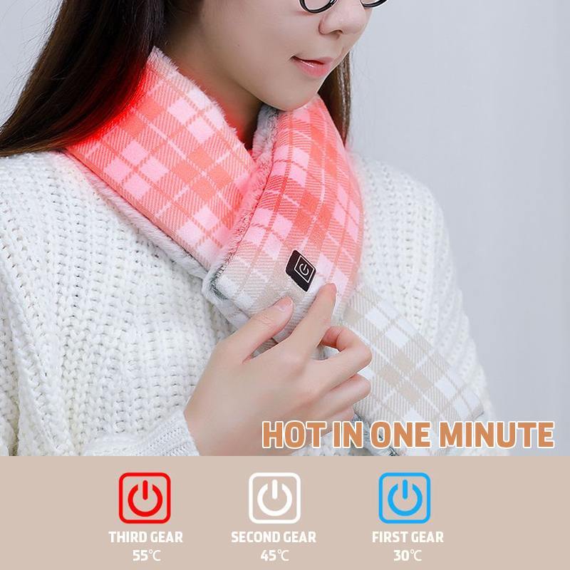 Bufanda calentada por USB con almohadilla de calefacción para cuello, calentador eléctrico de invierno, bufanda con temperatura ajustable para mujeres, hombres y niños