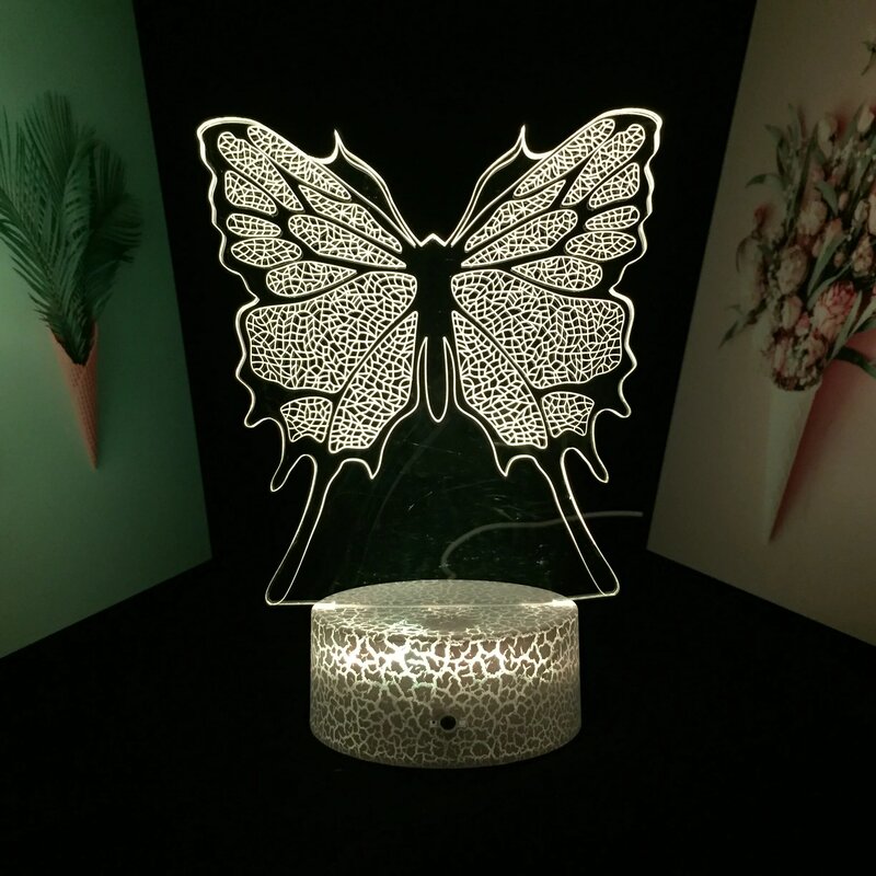 Motylkowy pilot 3D lampka nocna LED stół akrylowy na prezent urodzinowy dla dziecka lampa domowa klimatyczny wystrój lampka nocna