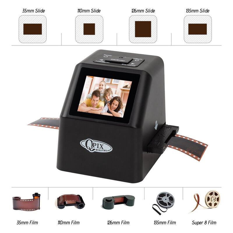 New Protable 22MP Negative Film Scanner 35mm Slide Film Converter Photo Digital Image Viewer with 2.4" LCD Build-in