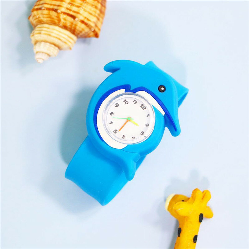 Детские часы с мультяшным рисунком, кварцевые часы с рисунком семьи морских животных, Дельфина, крокодила, для обучения, детские браслеты дл...