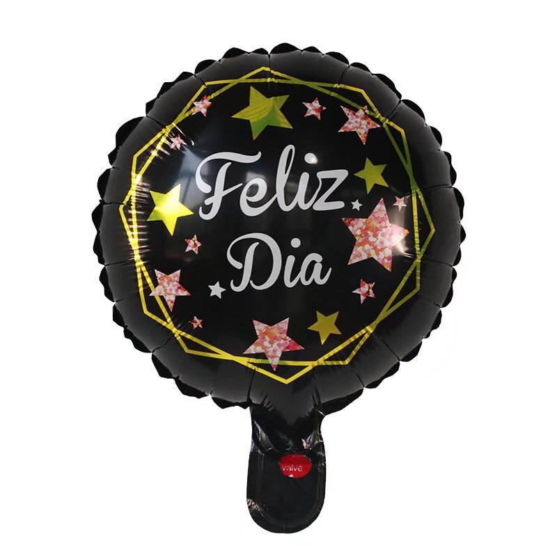 10Pcs 10นิ้วสเปน Happy Every Day ฟอยล์บอลลูน Feliz Dia บอลลูนดาวขอบมน Globos วันเกิดปาร์ตี้เด็กอาบน้ำของตกแต่งงานแต่งงาน