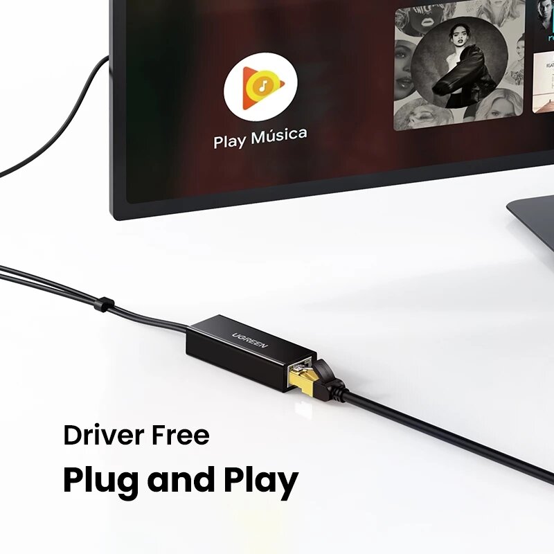 Adaptor Ethernet USB Ugreen untuk Chromecast Amazo Fire TV Stick USB Ke RJ45 Kartu Jaringan USB untuk Google Chromecast Gen 2 1 Ultra