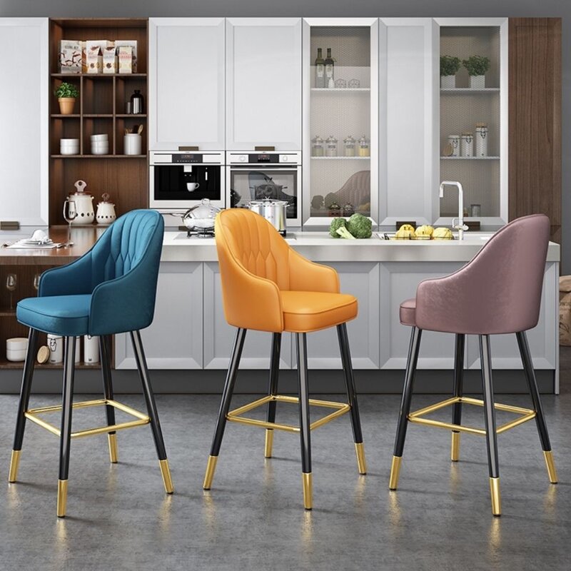 Nordic salon restauracja wysokie krzesła barowe nowoczesny minimalistyczny dom umeblowanie obrotowy stołek barowy Hotel obrotowy fotel oparcia