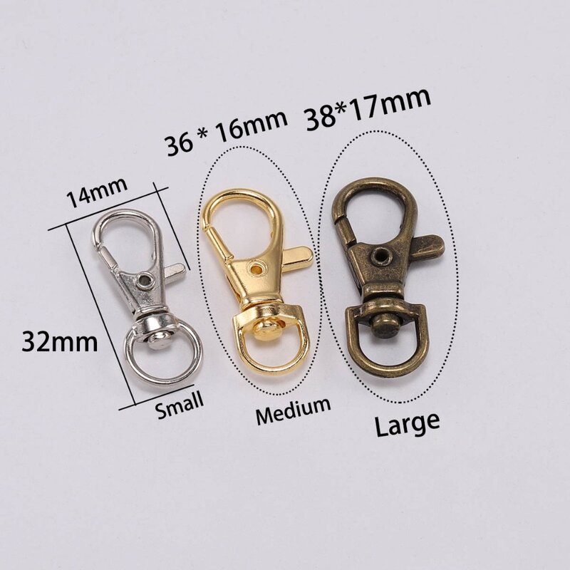 10Pcs/Lot Swivel Lobster Clasp Hooks Keychain Split Key Ring Connector for Bag Belt Dog Chains DIY Jewelry Making Findings