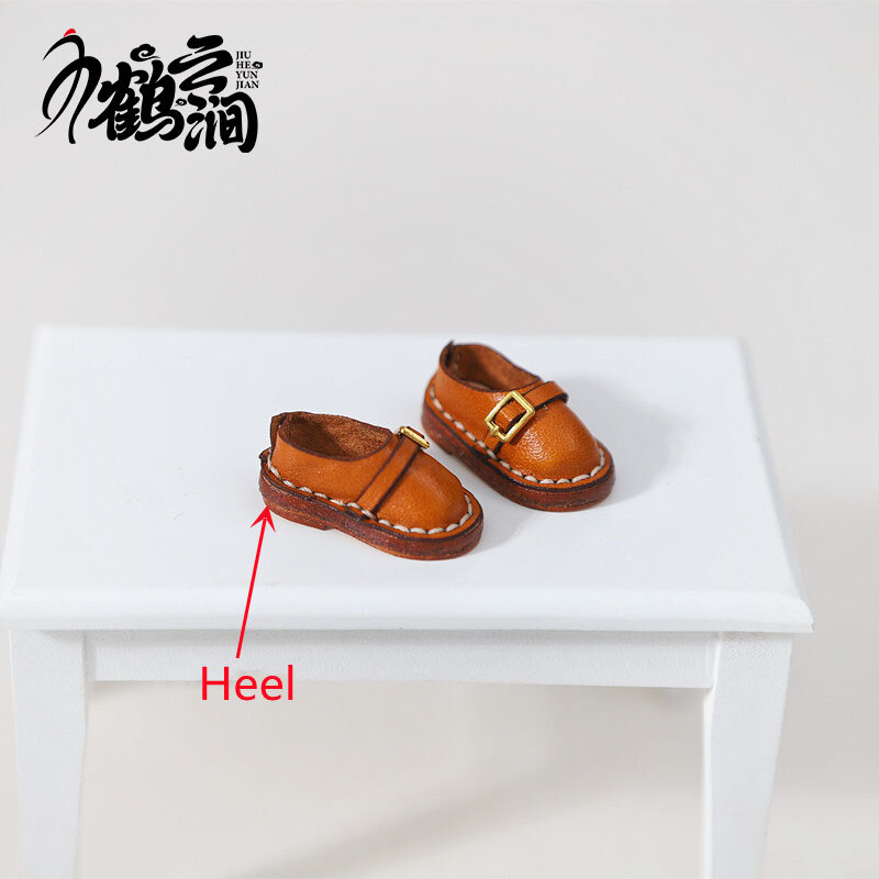 Mini sapatos de couro para Blyths boneca, acessórios do brinquedo, OB22, Ob24, 3.0x1.8cm, 1:6, 1/8