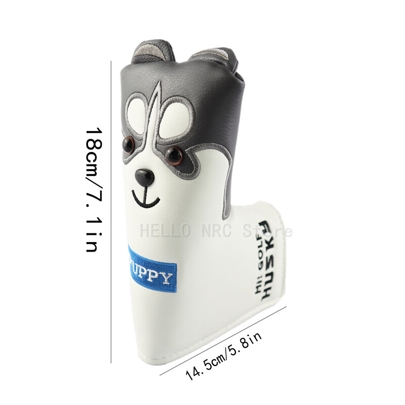 กอล์ฟคลับ Headcover ใบมีด1ชิ้นแม่เหล็กปิด Husky สไตล์น่ารัก