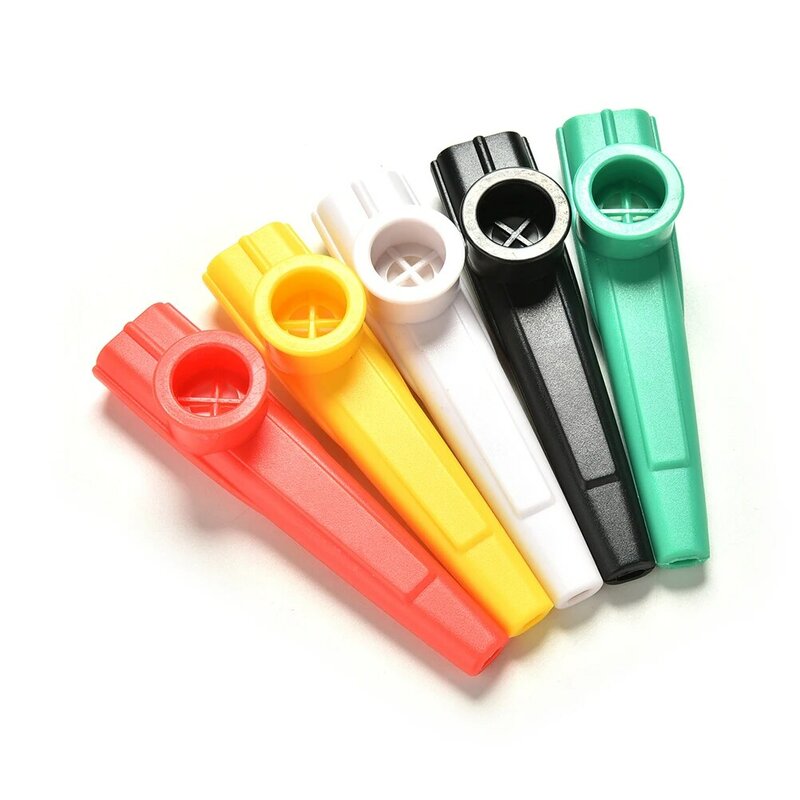 5 สีผสมพลาสติก Kazoo ตราสารลม Kazoo Instrument ของขวัญเครื่องมือสำหรับอุปกรณ์สำหรับเด็กเชียร์ลีดเดอร์นกหวีด