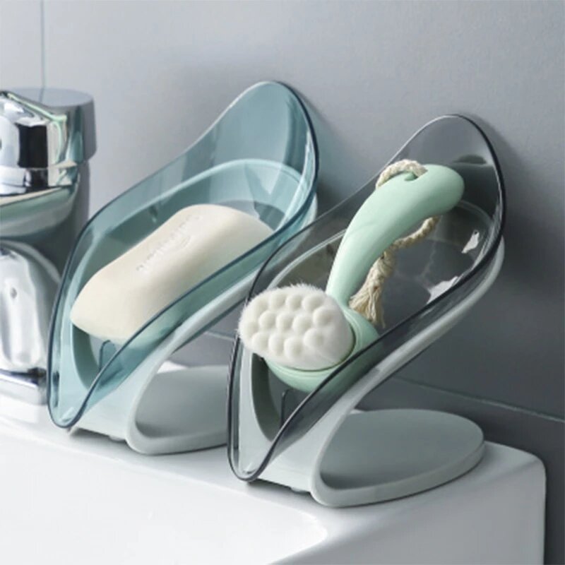 Porte-savon en forme de feuille avec ventouse, porte-savon de style nordique pour salle de bains, égouttoir pour éponge, cuisine, fournitures de salle de bains