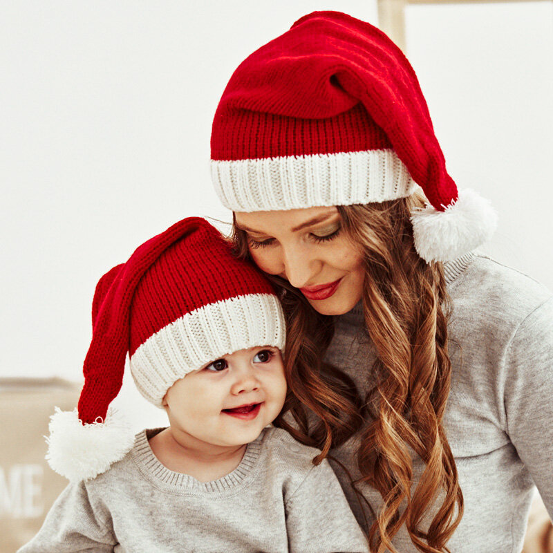 2023 czapka z dzianiny bożonarodzeniowej uroczy pompon dla dorosłych miękka czapka bez daszka mikołajkowa czapka przyjęcie noworoczne dzieci prezent dla dzieci dekoracja świąteczna