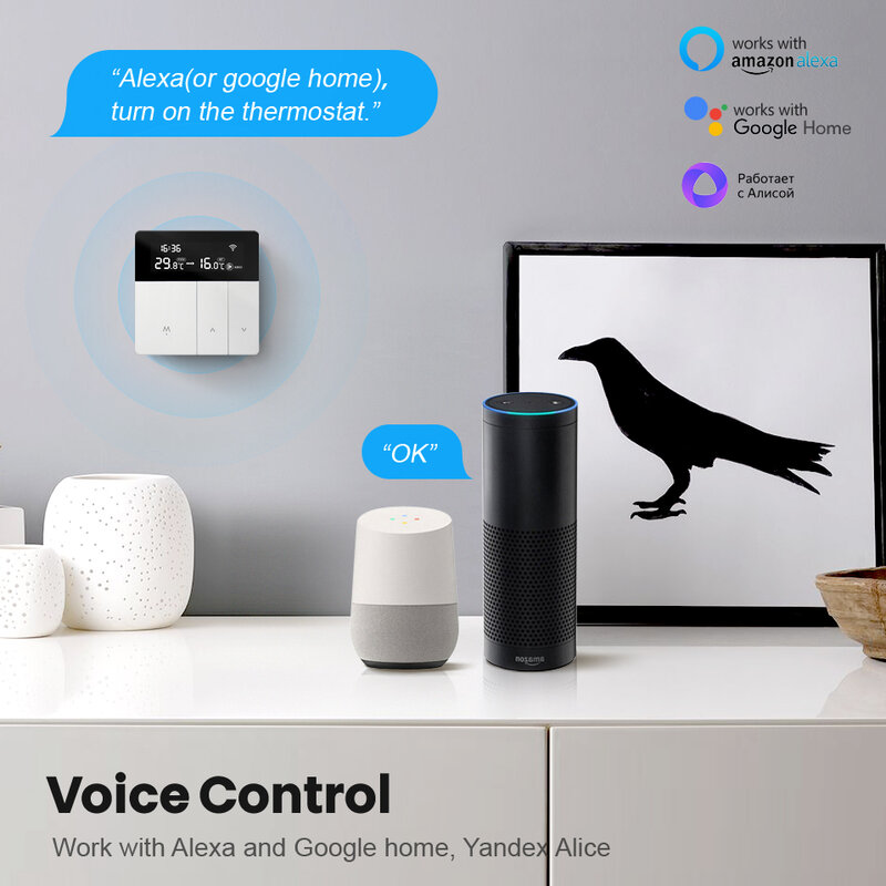 AVATTO WiFi Smart Thermostat Temperature Controller，100-240 V Tuya APP Remote Control,Work with Alexa Google Home Yandex Alice