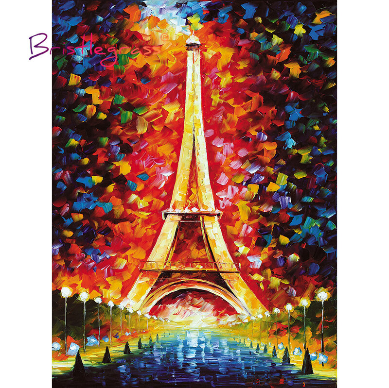 BRISTLEGRASS Wooden Jigsaw Puzzles 500 1000 Pieces Eiffel Tower Educational Toy Collectibles Decorative Wall Painting Home Decor