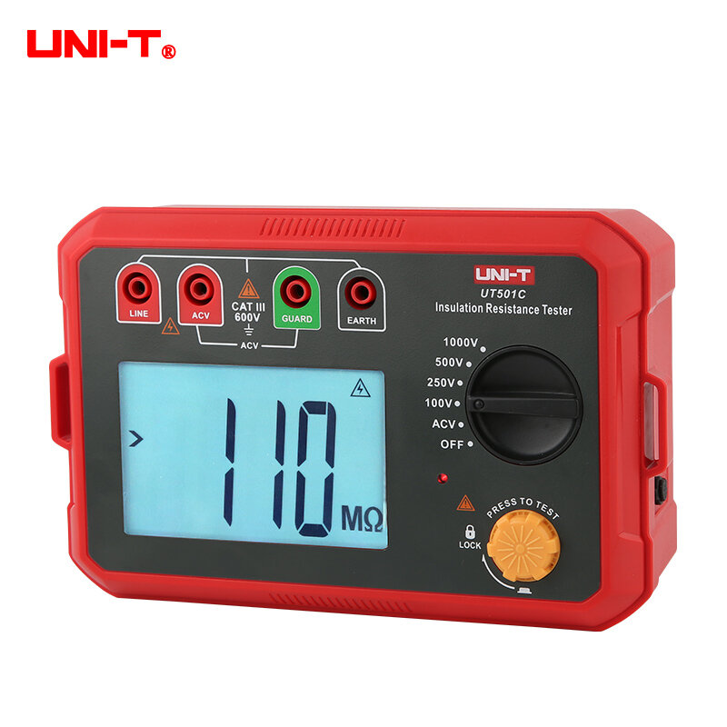 UNI-T UT501C 1000V 2500V  Digital Earth Ground Insulation Resistance Tester Professional Megohmmeter Ohm Meter